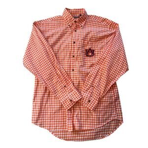 Pressbox Auburn University Orange and White Men's Long Sleeve Button Down. XL